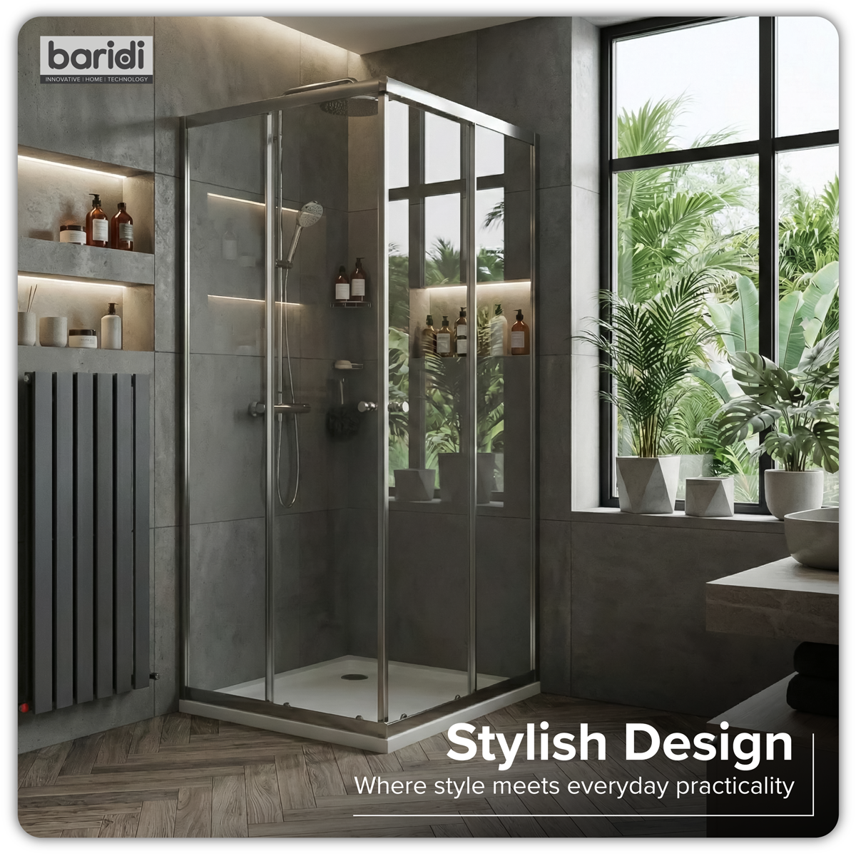 Sealey Corner Shower Entry Enclosure 800 x 800 x 1850mm with 6mm Tempered Glass - Chrome Model No-DH298