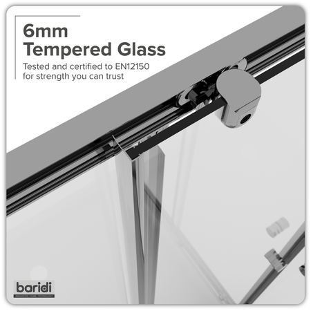 Sealey Corner Shower Entry Enclosure 900 x 900 x 1850mm with 6mm Tempered Glass - Chrome Model No-DH299