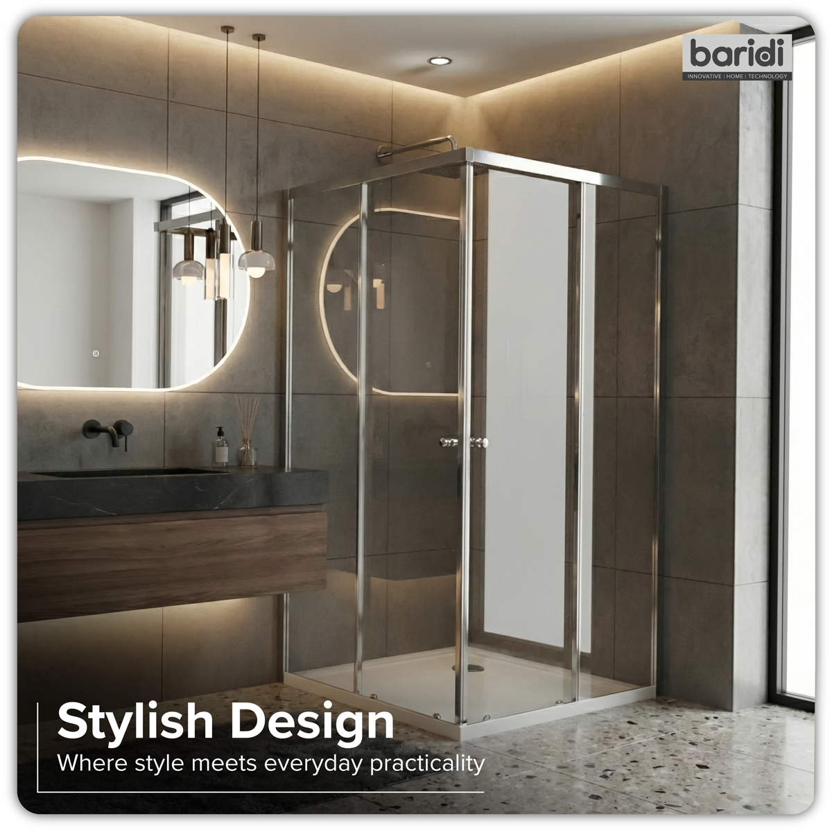 Sealey Corner Shower Entry Enclosure 1000 x 800 x 1850mm with 6mm Tempered Glass - Chrome Model No-DH300