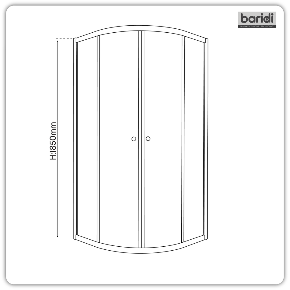 Sealey Quadrant Shower Entry Enclosure 900 x 900 x 1850mm with 6mm Tempered Glass - Chrome Model No-DH302