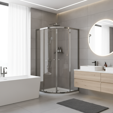 Sealey Quadrant Shower Entry Enclosure 900 x 900 x 1850mm with 6mm Tempered Glass - Chrome Model No-DH302