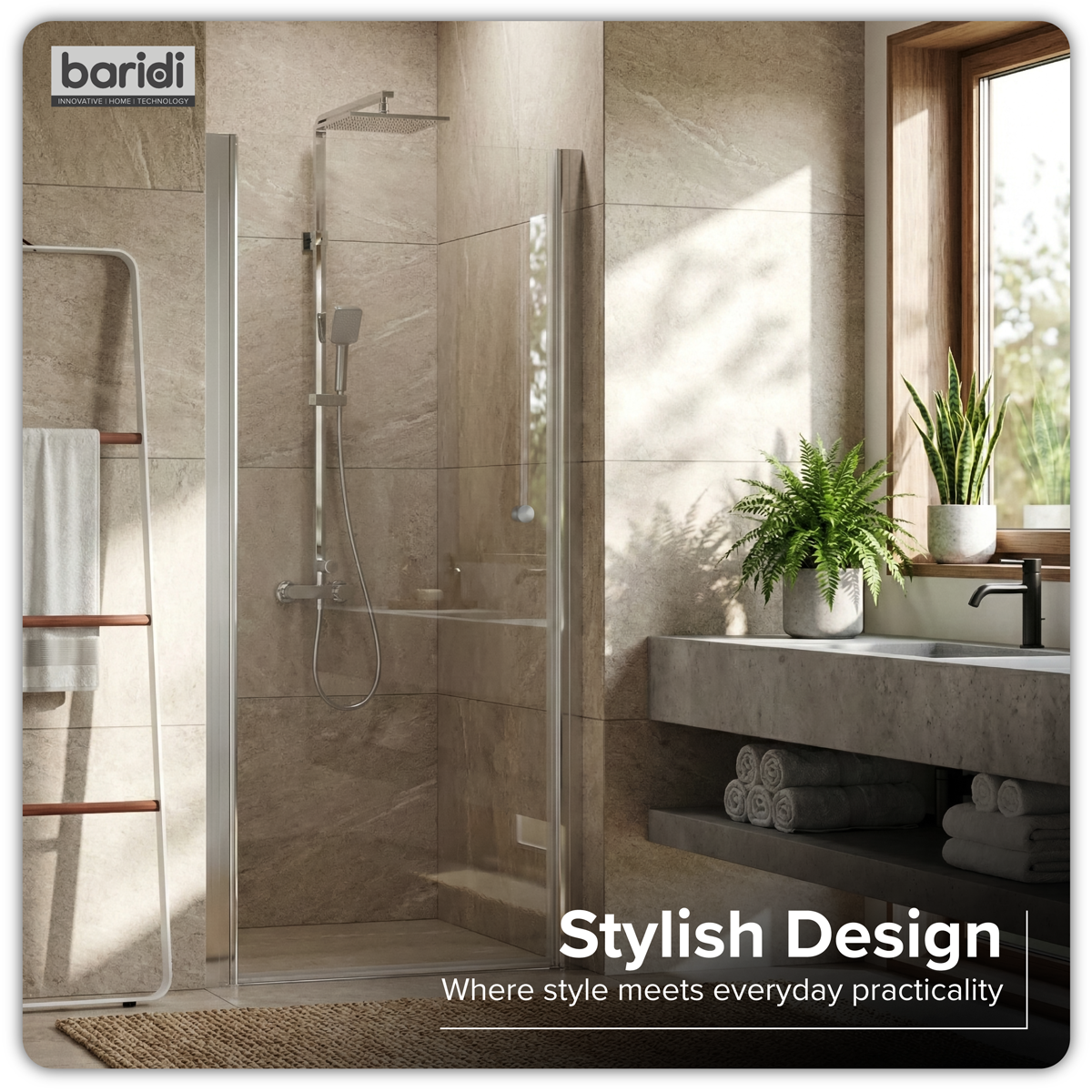 Sealey Pivot Shower Door 800 x 1850mm, 6mm Tempered Glass, Reversible - Chrome Model No-DH303