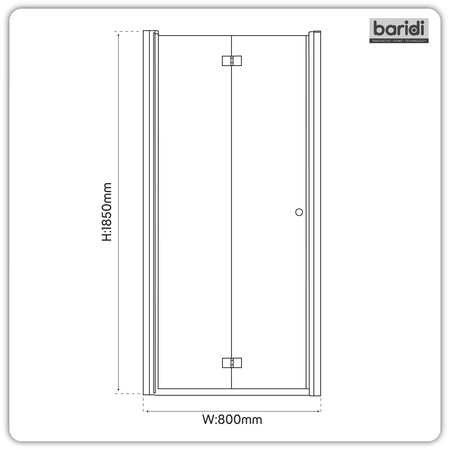 Sealey Bi-Fold Shower Door 800 x 1850mm, 6mm Tempered Glass, Reversible - Chrome Model No-DH305