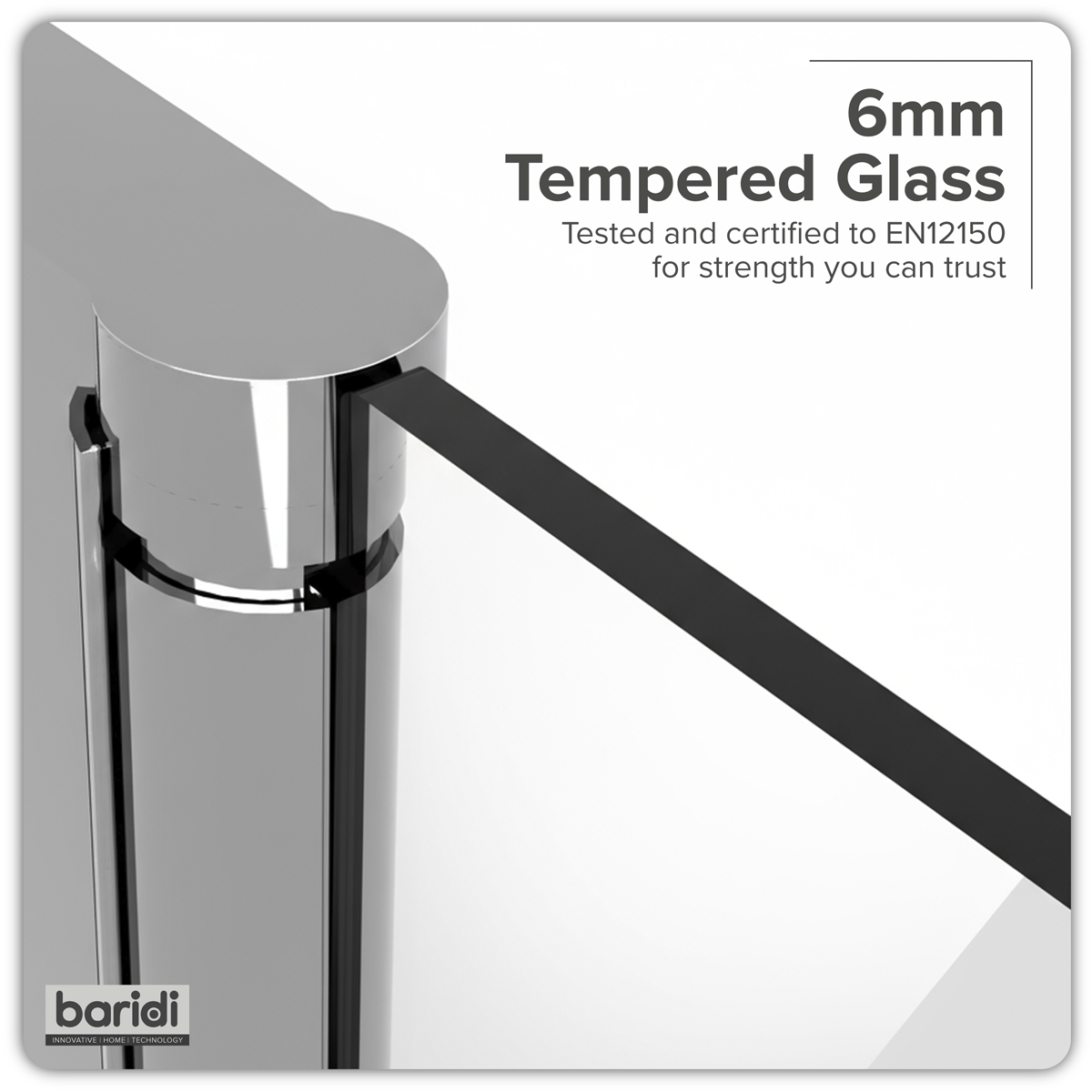 Sealey Bi-Fold Shower Door 800 x 1850mm, 6mm Tempered Glass, Reversible - Chrome Model No-DH305
