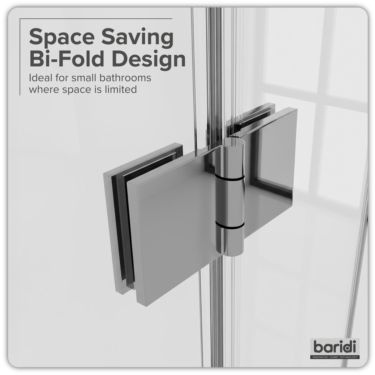 Sealey Bi-Fold Shower Door 800 x 1850mm, 6mm Tempered Glass, Reversible - Chrome Model No-DH305