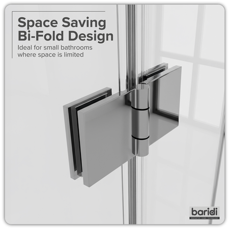Sealey Bi-Fold Shower Door 800 x 1850mm, 6mm Tempered Glass, Reversible - Chrome Model No-DH305