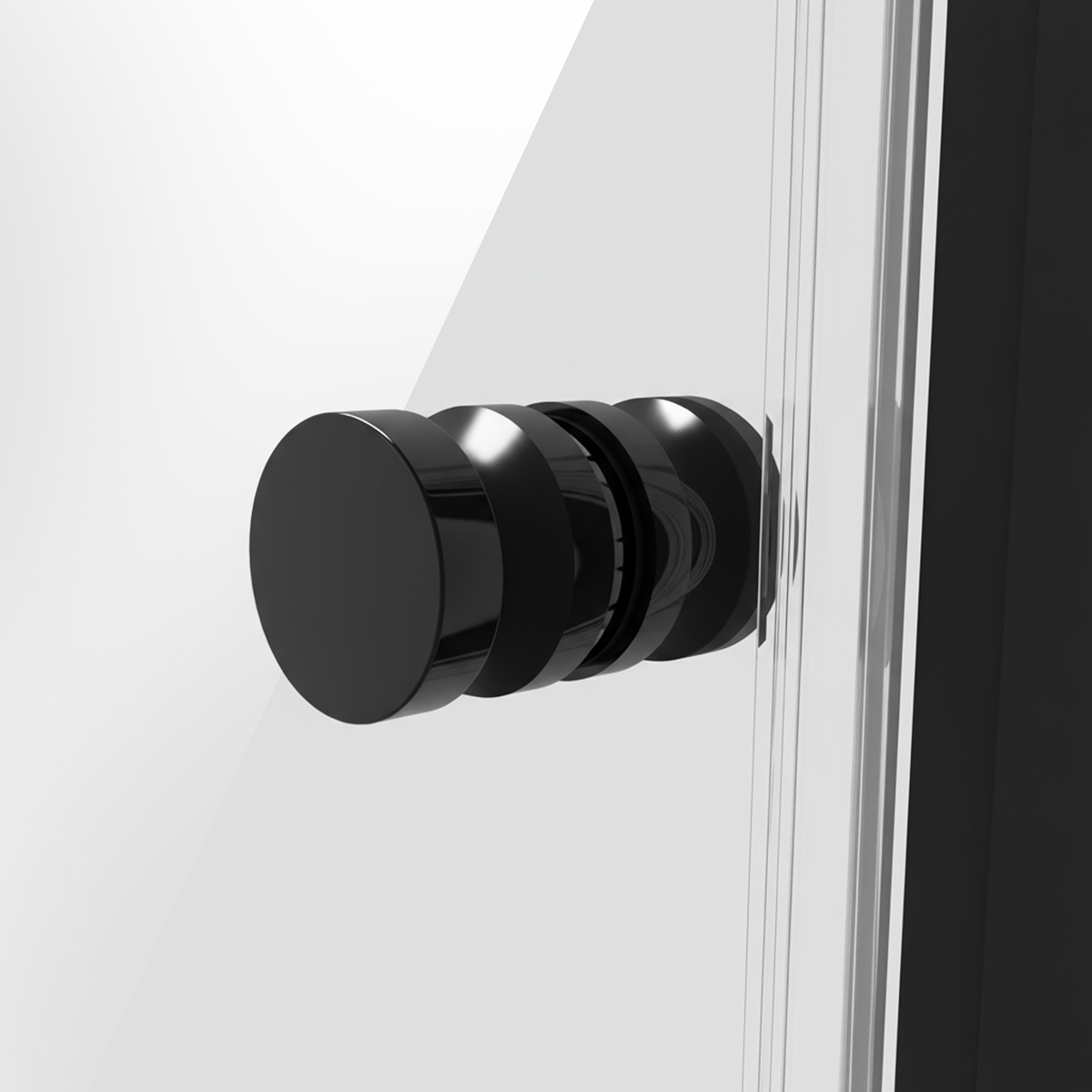 Sealey Hinged Shower Door 800 x 1850mm, 6mm Tempered Glass, Reversible - Black Model No-DH307
