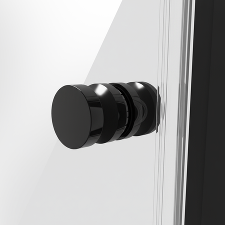 Sealey Hinged Shower Door 800 x 1850mm, 6mm Tempered Glass, Reversible - Black Model No-DH307