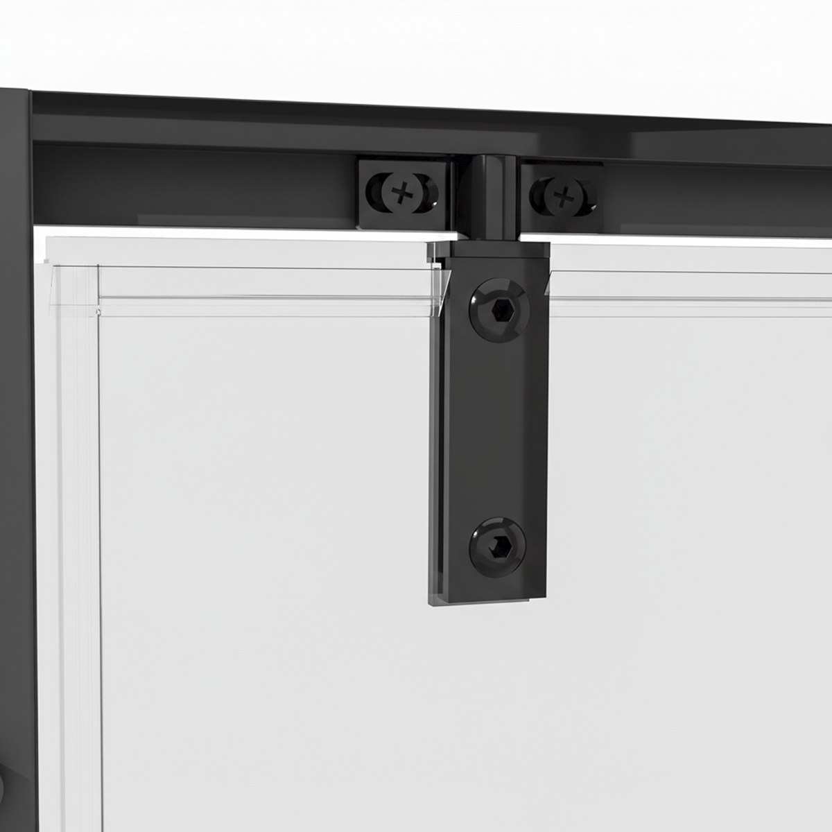 Sealey Hinged Shower Door 800 x 1850mm, 6mm Tempered Glass, Reversible - Black Model No-DH307