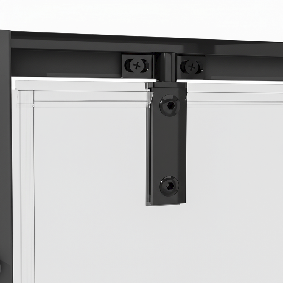 Sealey Hinged Shower Door 800 x 1850mm, 6mm Tempered Glass, Reversible - Black Model No-DH307