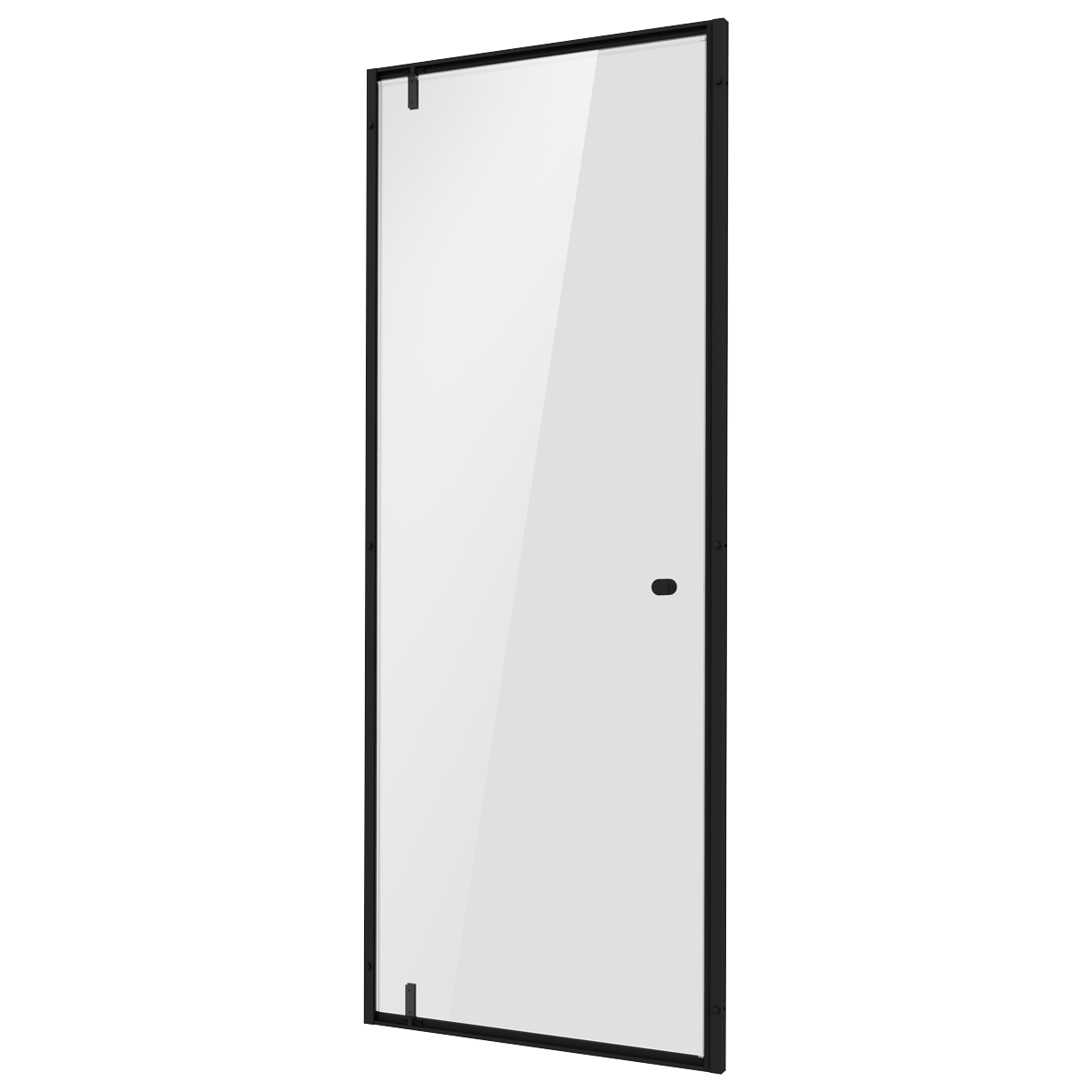 Sealey Hinged Shower Door 800 x 1850mm, 6mm Tempered Glass, Reversible - Black Model No-DH307