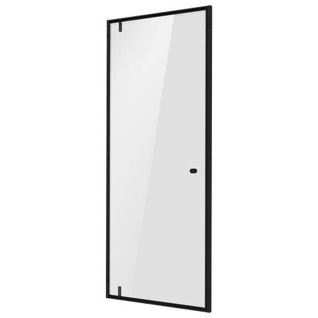 Sealey Hinged Shower Door 800 x 1850mm, 6mm Tempered Glass, Reversible - Black Model No-DH307