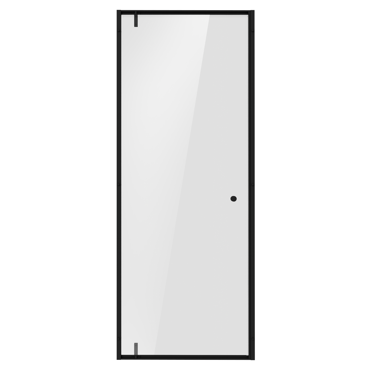 Sealey Hinged Shower Door 800 x 1850mm, 6mm Tempered Glass, Reversible - Black Model No-DH307