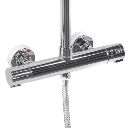 Sealey Thermostatic Shower Mixer Set, 20cm Round Head, Adjustable Rail - Chrome Model No-DH314