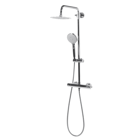 Sealey Thermostatic Shower Mixer Set, 20cm Round Head, Adjustable Rail - Chrome Model No-DH314
