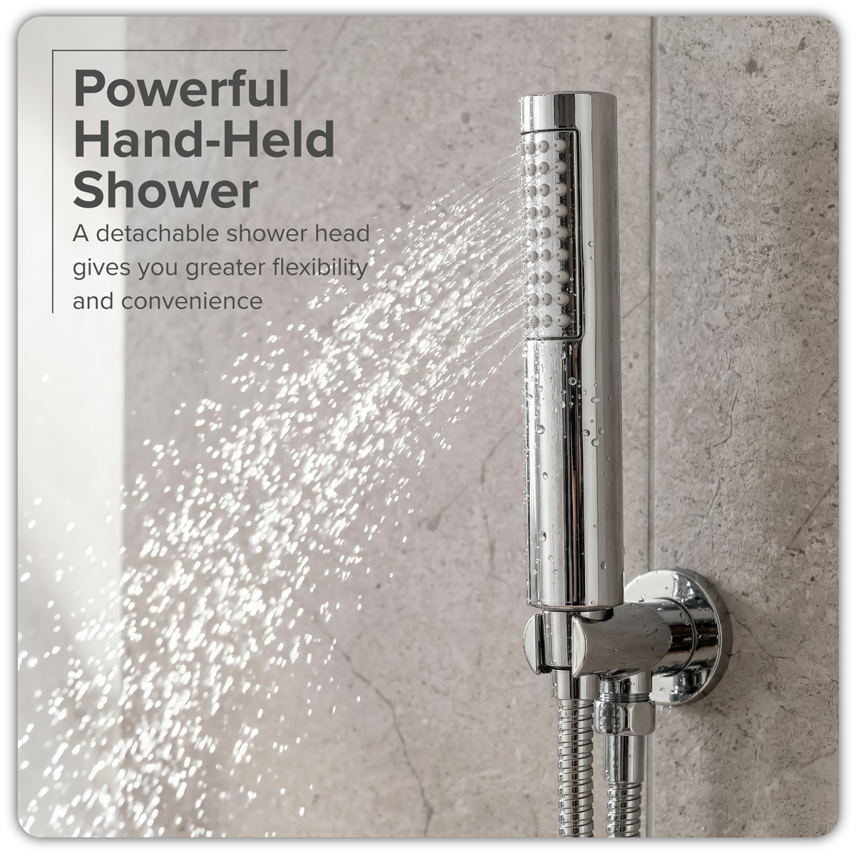 Sealey Concealed Thermostatic Shower Set 20cm Round Head & Hand Shower - Chrome Model No-DH318