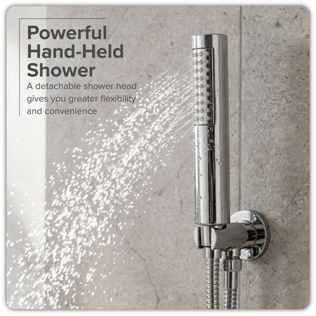 Sealey Concealed Thermostatic Shower Set 20cm Round Head & Hand Shower - Chrome Model No-DH318