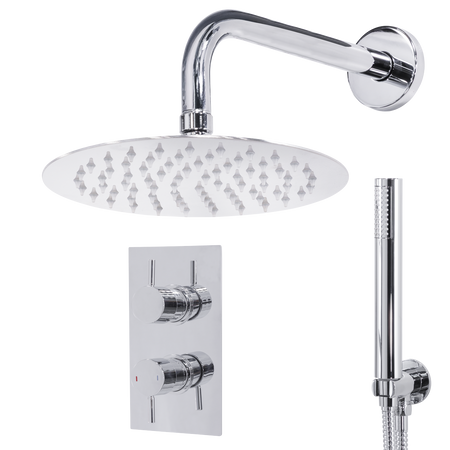 Sealey Concealed Thermostatic Shower Set 20cm Round Head & Hand Shower - Chrome Model No-DH318