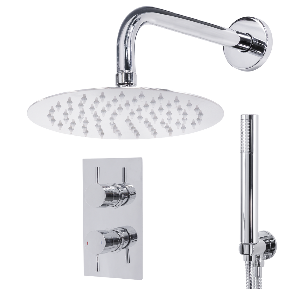 Sealey Concealed Thermostatic Shower Set 20cm Round Head & Hand Shower - Chrome Model No-DH318