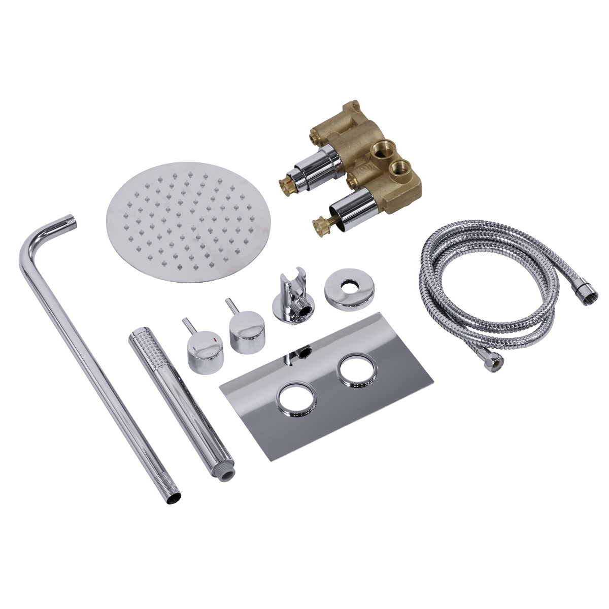 Sealey Concealed Thermostatic Shower Set 20cm Round Head & Hand Shower - Chrome Model No-DH318