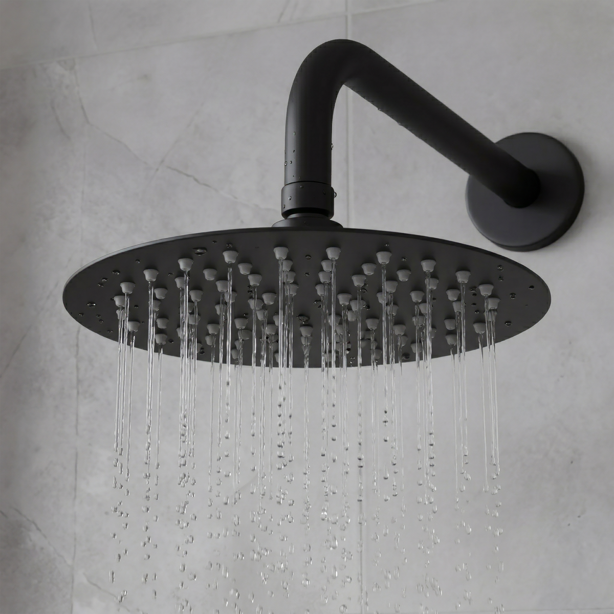 Sealey Concealed Thermostatic Shower Set, 20cm Round Head & Hand Shower - Black Model No-DH319