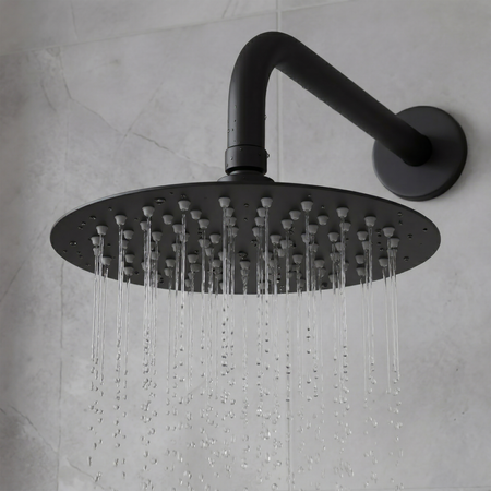 Sealey Concealed Thermostatic Shower Set, 20cm Round Head & Hand Shower - Black Model No-DH319