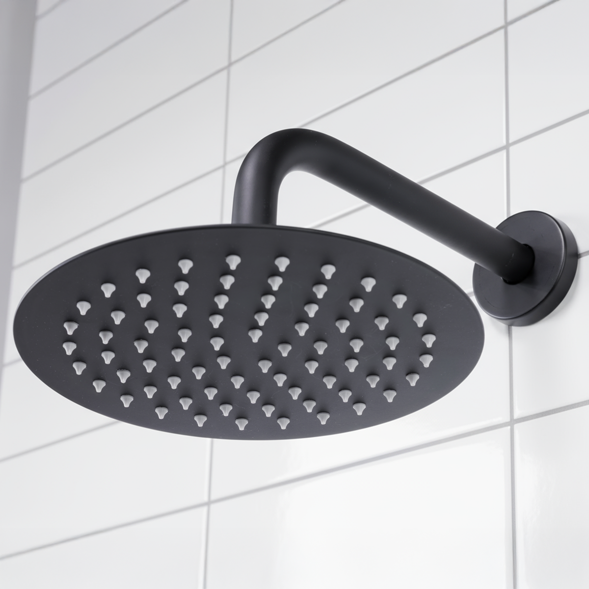 Sealey Concealed Thermostatic Shower Set, 20cm Round Head & Hand Shower - Black Model No-DH319