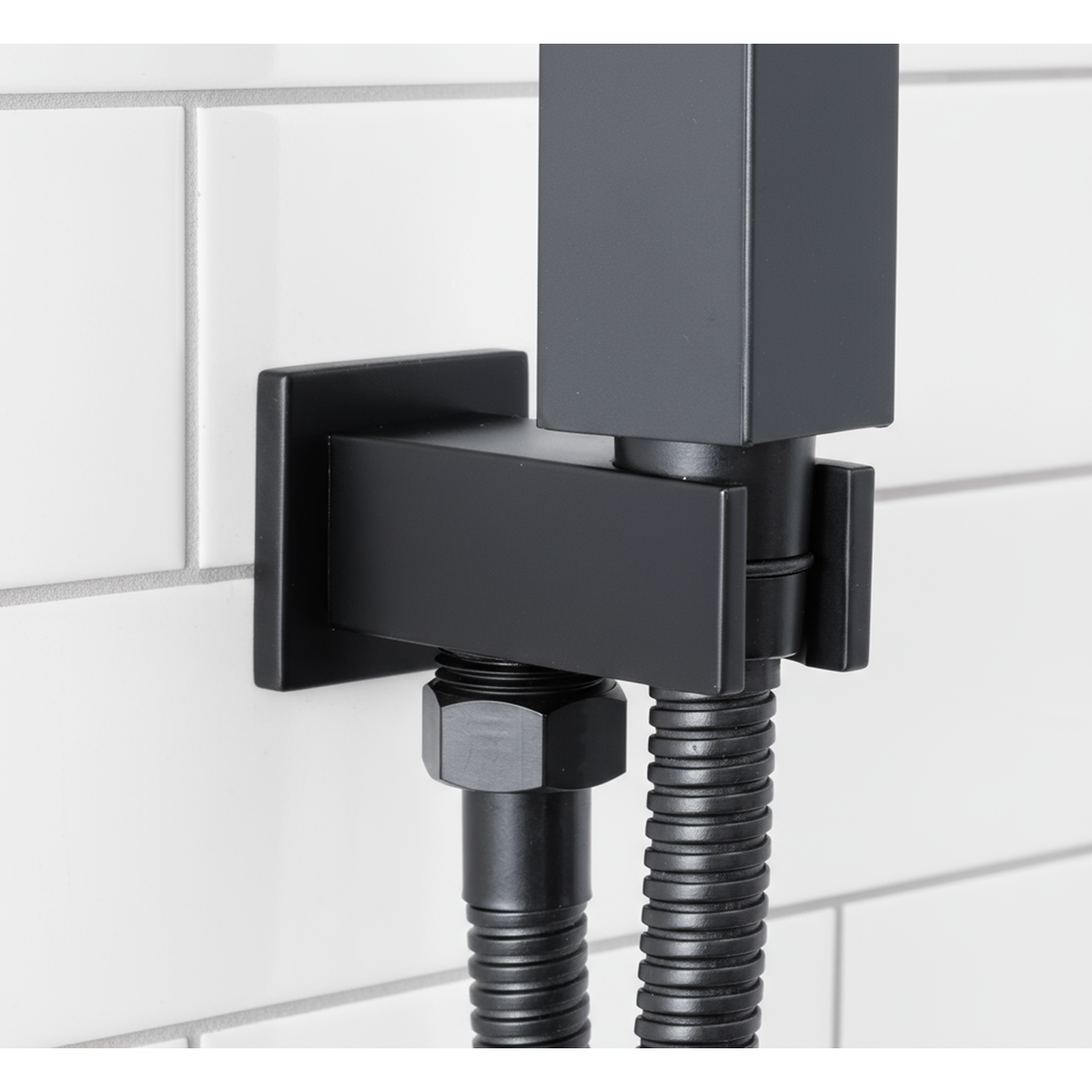 Sealey Concealed Thermostatic Shower Set 20 x 20cm Square Head & Hand Shower - Black Model No-DH321