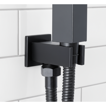 Sealey Concealed Thermostatic Shower Set 20 x 20cm Square Head & Hand Shower - Black Model No-DH321