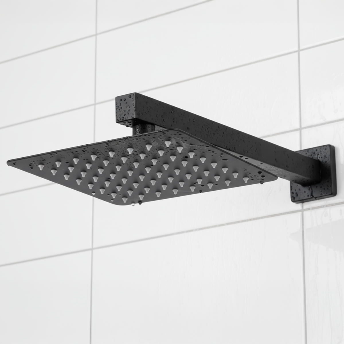 Sealey Concealed Thermostatic Shower Set 20 x 20cm Square Head & Hand Shower - Black Model No-DH321