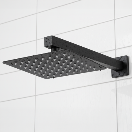 Sealey Concealed Thermostatic Shower Set 20 x 20cm Square Head & Hand Shower - Black Model No-DH321