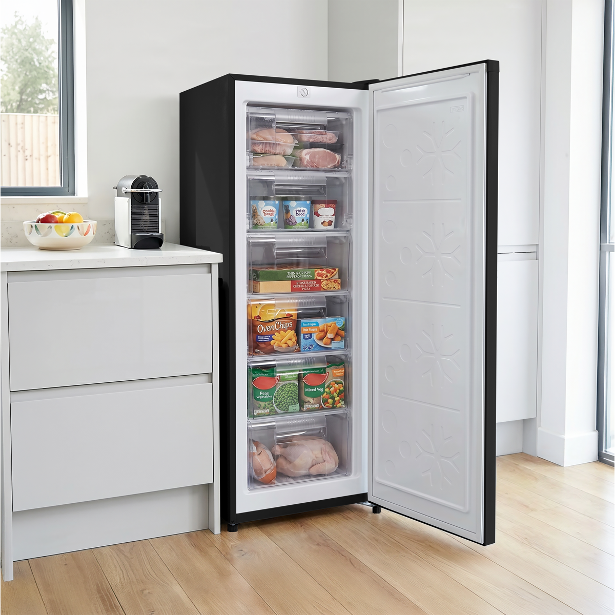 Sealey Freestanding Tall Freezer 177L Capacity – Black Model No-DH325