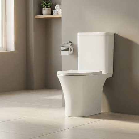 Sealey Baridi Close-Coupled Toilet with Soft Close Seat, Dual Flush Cistern & Rimless Flush – White Model No-DH332