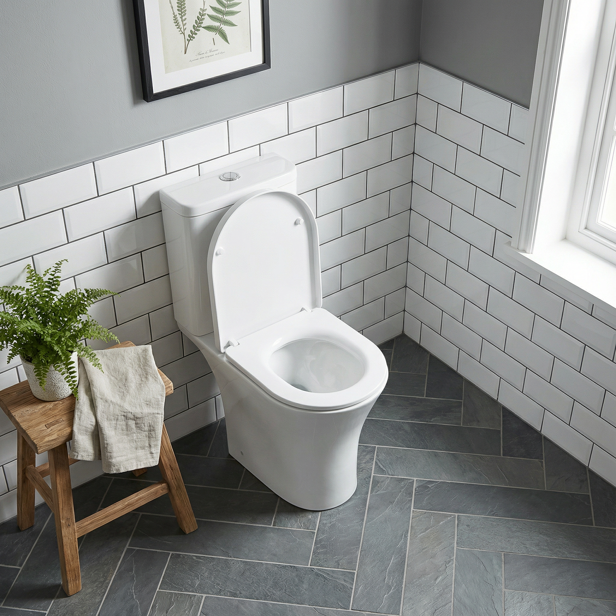 Sealey Baridi Close-Coupled Toilet with Soft Close Seat, Dual Flush Cistern & Rimless Flush – White Model No-DH332