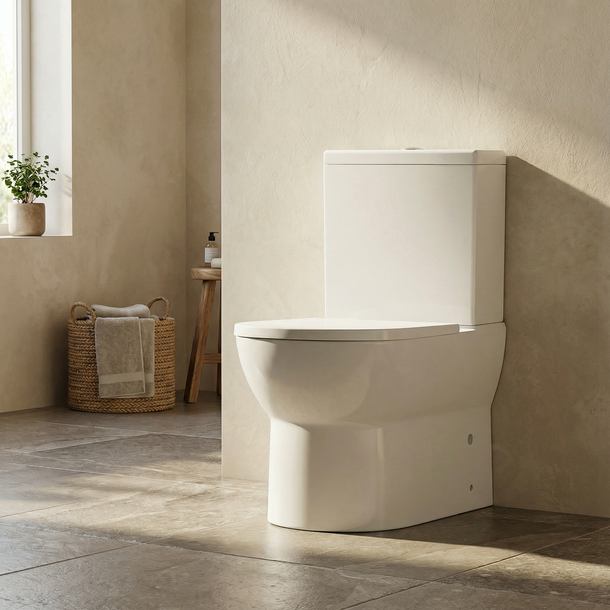 Sealey Baridi Close-Coupled Toilet with Soft Close Seat, Dual Flush Cistern & Rimless Flush – White Model No-DH333