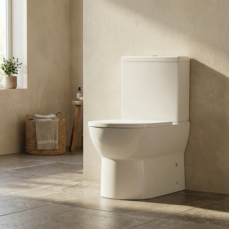 Sealey Baridi Close-Coupled Toilet with Soft Close Seat, Dual Flush Cistern & Rimless Flush – White Model No-DH333
