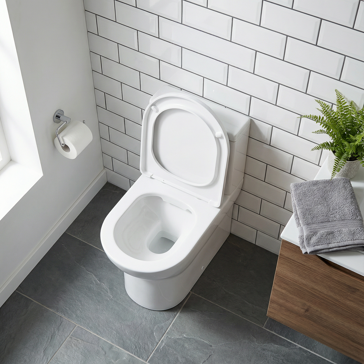 Sealey Baridi Close-Coupled Toilet with Soft Close Seat, Dual Flush Cistern & Rimless Flush – White Model No-DH333