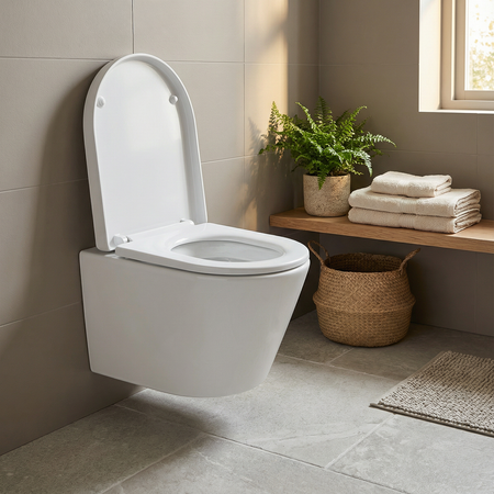 Sealey Wall Hung Toilet with Soft Close Seat & Rimless Flush – White Model No-DH335