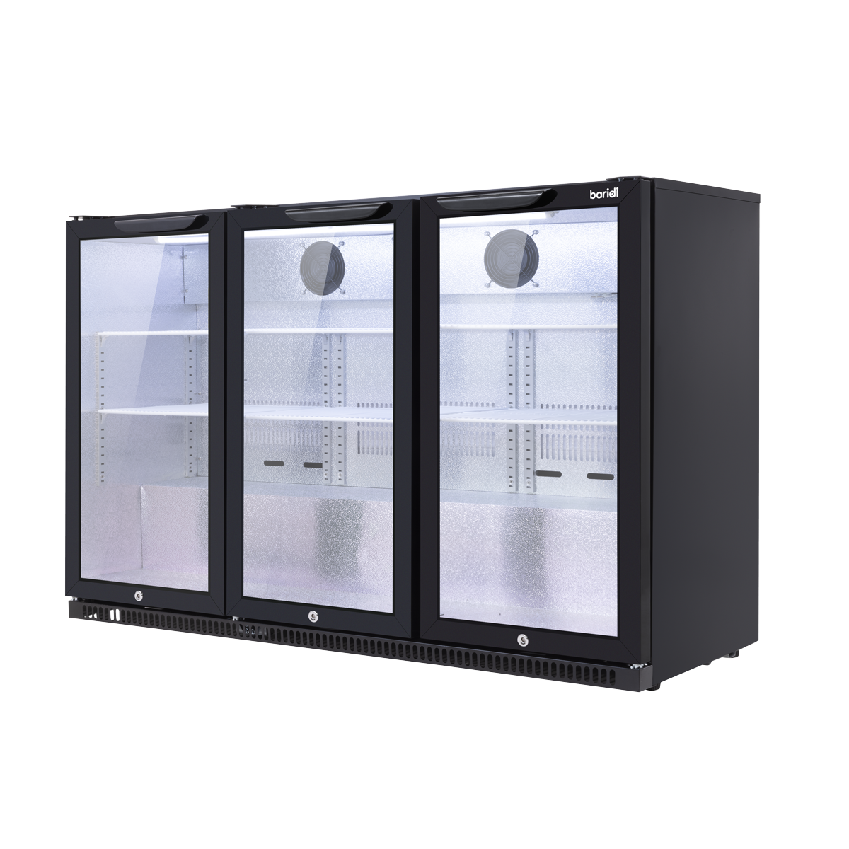 Sealey Baridi Back Bar Drinks Fridge/Cooler with Triple Hinged Door & Security Lock 307L - Black Model No-DH336
