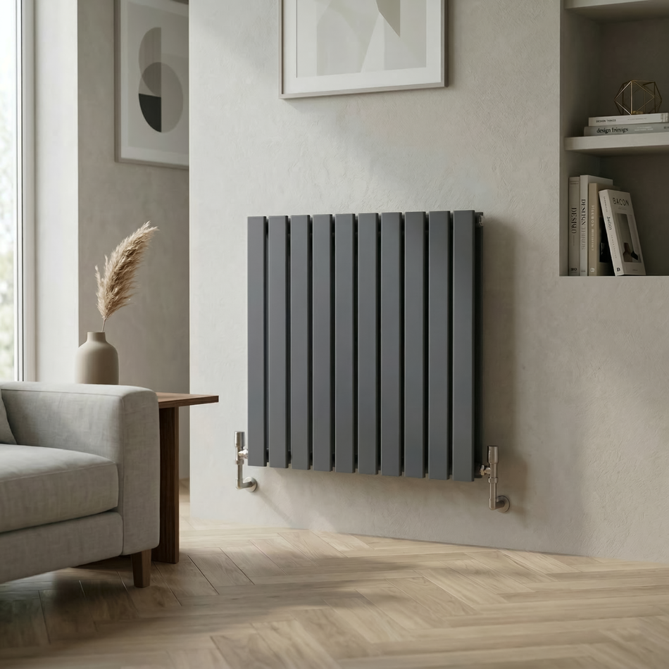 Sealey Baridi Horizontal Radiator Contemporary Double Flat Panel Design 600 x 700mm – Anthracite Model No-DH340