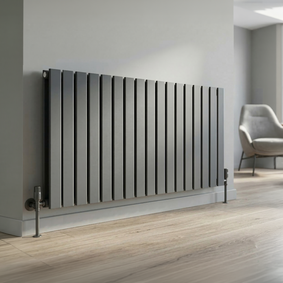 Sealey Baridi Horizontal Radiator Contemporary Double Flat Panel Design 600 x 1190mm – Anthracite Model No-DH342