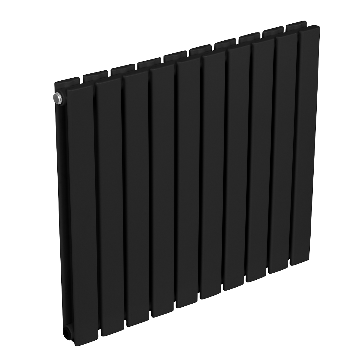 Sealey Baridi Horizontal Radiator Contemporary Double Flat Panel Design 600 x 700mm – Black Model No-DH345
