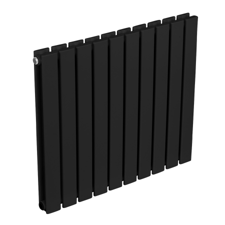 Sealey Baridi Horizontal Radiator Contemporary Double Flat Panel Design 600 x 700mm – Black Model No-DH345