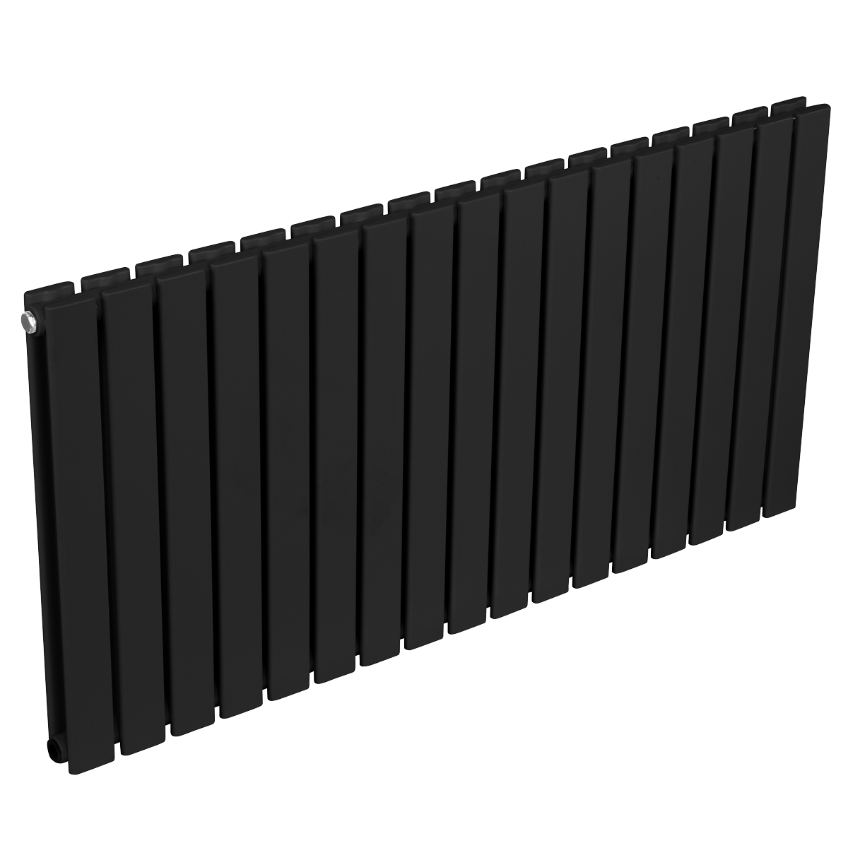 Sealey Baridi Horizontal Radiator Contemporary Double Flat Panel Design 600 x 1190mm – Black Model No-DH347
