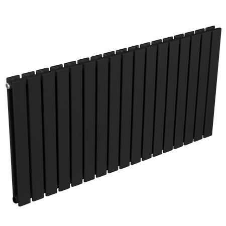 Sealey Baridi Horizontal Radiator Contemporary Double Flat Panel Design 600 x 1190mm – Black Model No-DH347