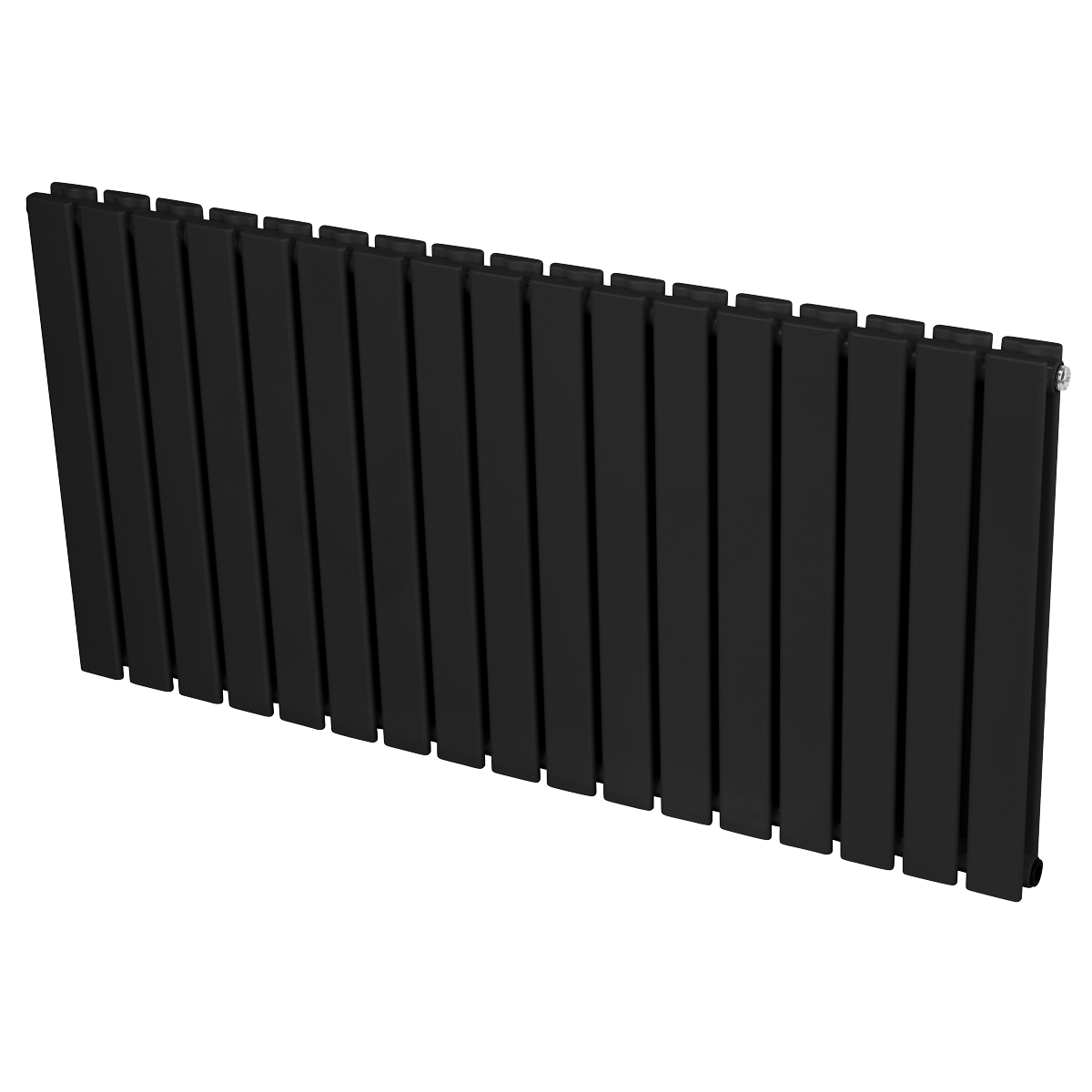 Sealey Baridi Horizontal Radiator Contemporary Double Flat Panel Design 600 x 1190mm – Black Model No-DH347