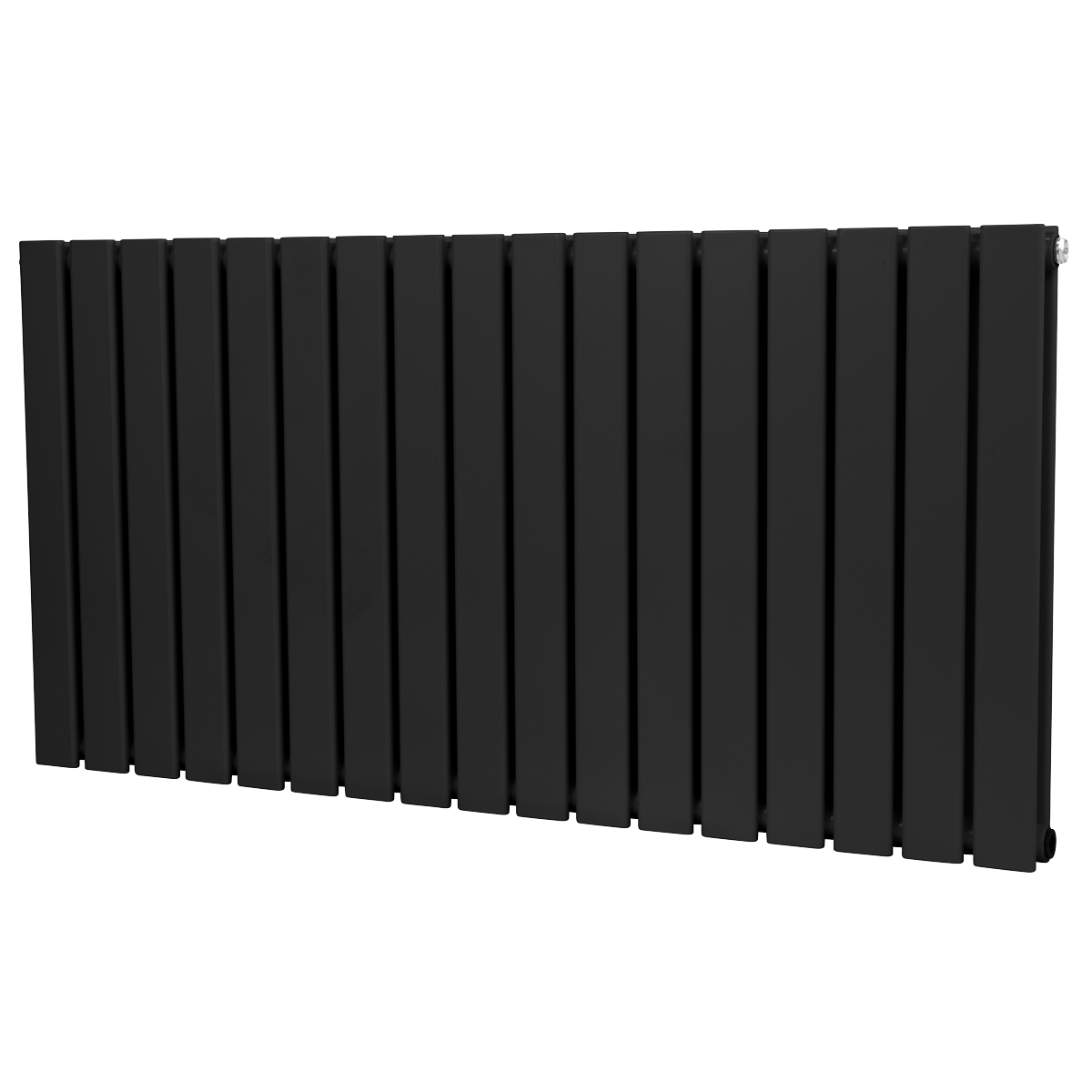 Sealey Baridi Horizontal Radiator Contemporary Double Flat Panel Design 600 x 1190mm – Black Model No-DH347