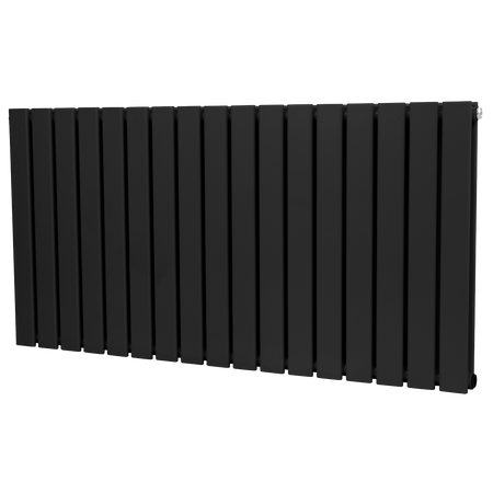 Sealey Baridi Horizontal Radiator Contemporary Double Flat Panel Design 600 x 1190mm – Black Model No-DH347