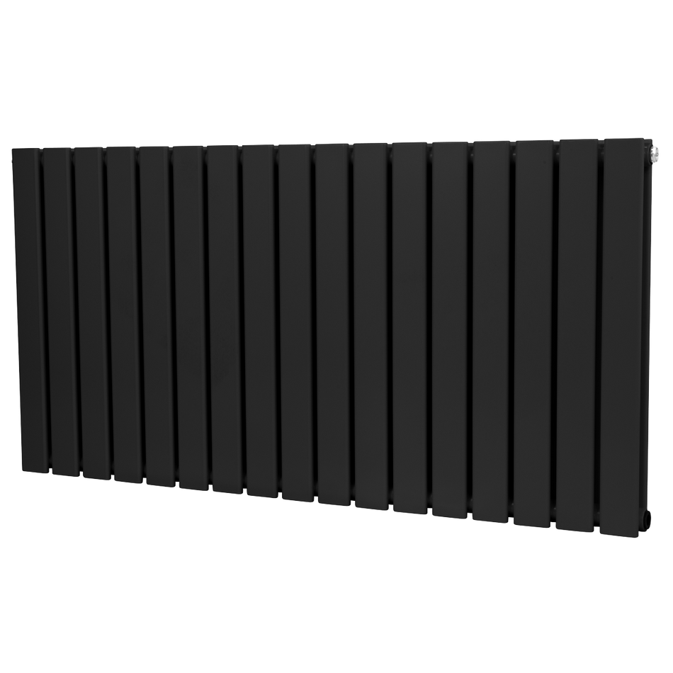 Sealey Baridi Horizontal Radiator Contemporary Double Flat Panel Design 600 x 1190mm – Black Model No-DH347