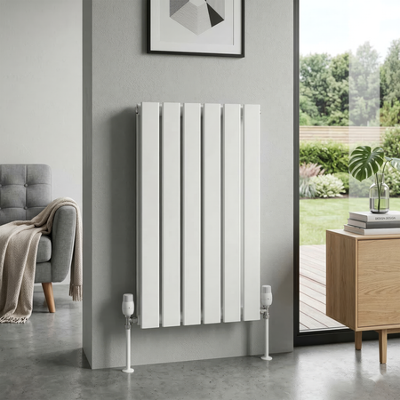 Sealey Baridi Horizontal Radiator Contemporary Double Flat Panel Design 600 x 420mm – White Model No-DH348